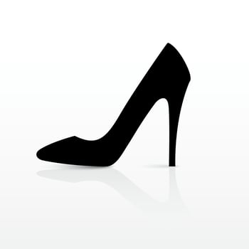 silhouette high heel shoe with reflection vector