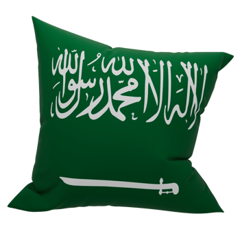 3d render Saudi flag pillow png