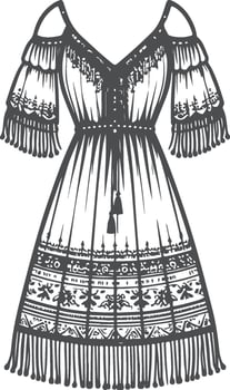 Gypsy Chic Boho Silhouette vector