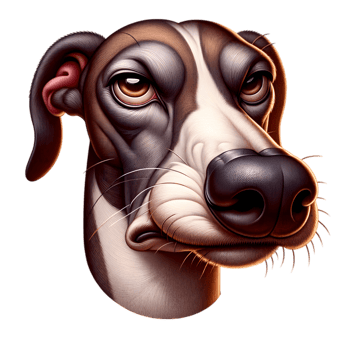 Grumpy Greyhound Portrait A Detailed Digital png