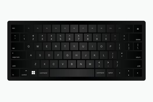 Black Keyboard Qwerty Keys Realistic Illustration vector