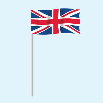 United Kingdom Wave Flag Red Blue Stripes Illustration vector