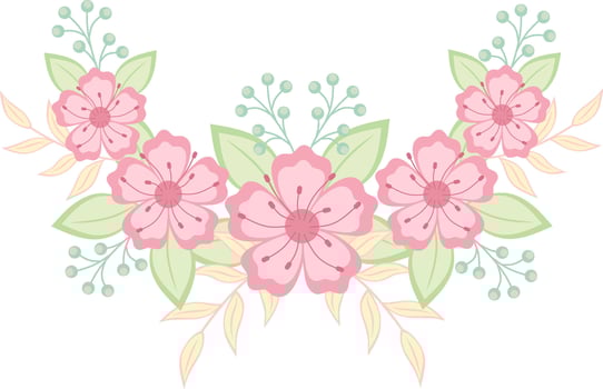 Flower Bouquet Decorative Frame. Beautiful Floral Vintage Border for Wedding. vector
