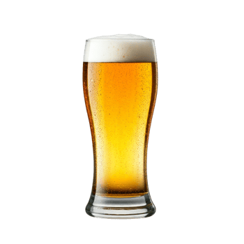 Isolated Tall Glass of Refreshing Golden Beer with Frothy Head png