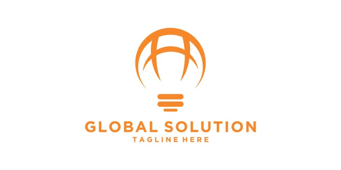 logo design combination of earth and light, global, energy, solution, intelligence, logo design , symbol, icon, idea, creative. vector