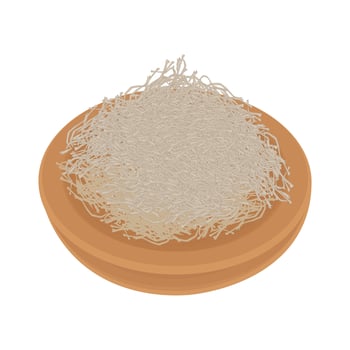 Illustration Logo Clipart Kataifi Kunafa Konafa Kanafeh kadayif Middle Eastern Pastry vector