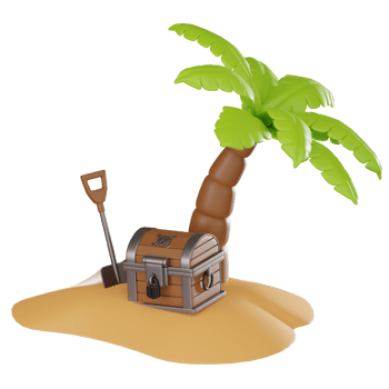 3D Render Treasure island Icon llustration png