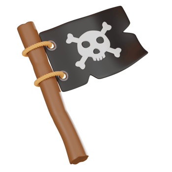3D Render of a Pirate Flag Icon png