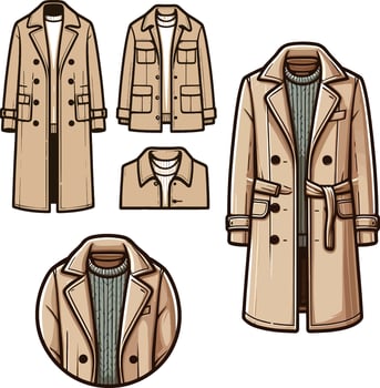 Color Overcoat Sketch vector