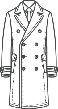 Soft Layered Overcoat Line Art Design vector