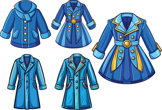 Ruby Blue Girls Overcoat Illustration vector