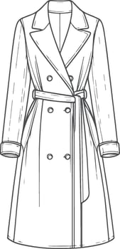 Frill Accent Overcoat Line Art vector