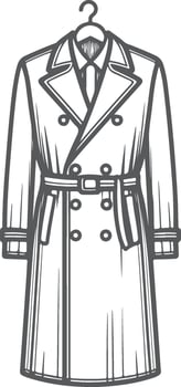 Flowy Overcoat Dress Sketch vector