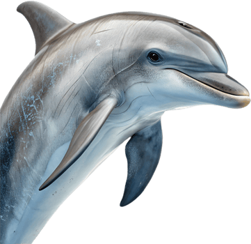 Vibrant Playful Dolphin Swimming Happily in Cheerful Water. . png