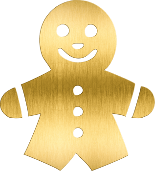 Golden Gingerbread Man Icon with Smile and Buttons Fun and Festive Christmas Icon for Holiday Cards, Invitations, and Seasonal Projects Perfect for Adding Whimsy png