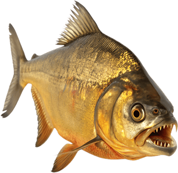 Powerful and Fierce Piranha in Bold Clipart Design. . png