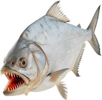 Dynamic Bold Piranha in Fierce Clipart Design Style. . png