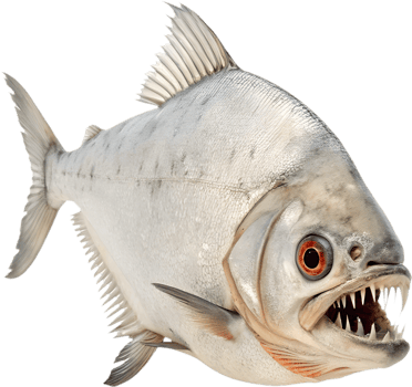 Powerful Piranha in Bold and Fierce Clipart Art. . png