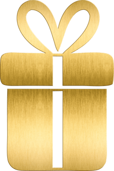 Golden Gift Box Icon with Bow Classic Holiday Symbol for Christmas Graphics, Seasonal Invitations, and Festive Branding Ideal for Adding a Touch of Elegance to Gift Wrapping png