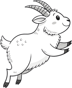 Festive Cartoon Goat with Playful Style in Clipart. . png