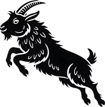 Adorable Playful Cartoon Goat with Festive Clipart Design. . png