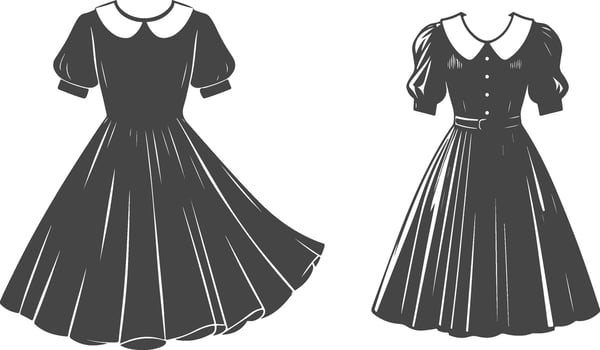 Drop Waist Peter Pan Collar Silhouette vector
