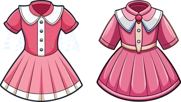 Retro Style Peter Pan Collar Dress vector