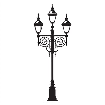 Street light icon Thin silhouette on white background vector