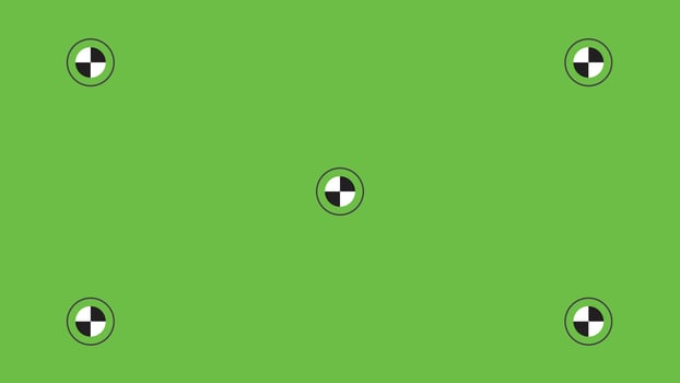 Green screen background template, VFX motion tracking markers. vector
