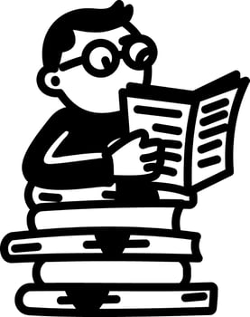Bibliophile icon in hand drawn style vector