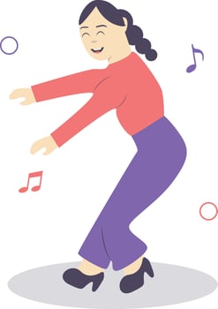 Woman dancing illustration vector