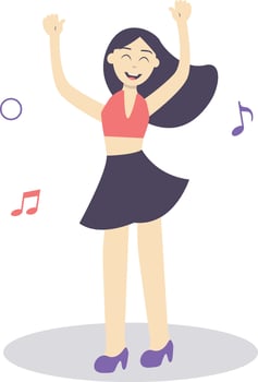 Woman dancer with skirt vector