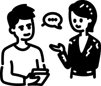 Doodle style icon of counselling session vector