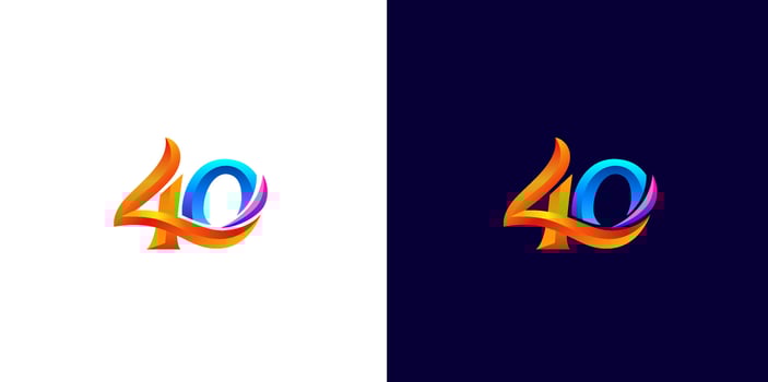Two different logos for the number forty vector