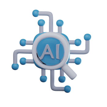3D AI Analysis Transparent Icon Illustration png