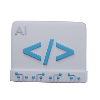 3D AI Programming Transparent Icon Illustration png