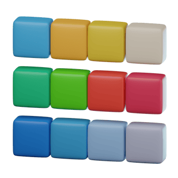 3D Color Palette Transparent Icon Illustration png