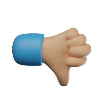 3D Dislike Hand Gesture Transparent Icon Illustration png