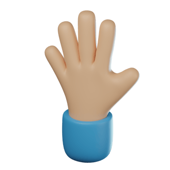 3D Five Fingers Hand Gesture Transparent Icon Illustration png