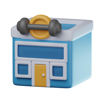 3D Gym Building Transparent Icon Illustration png