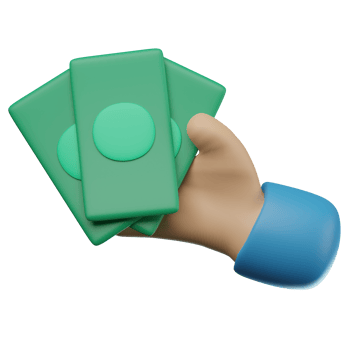 3D Hand Holding Cash Hand Gesture Transparent Icon Illustration png