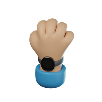 3D Hand Wearing Watch Hand Gesture Transparent Icon Illustration png