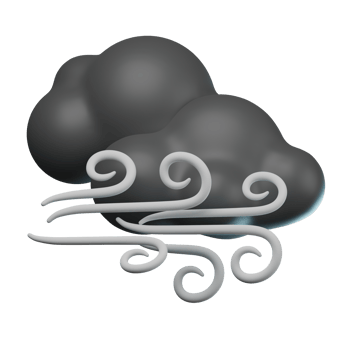 3D Heavy Wind Transparent Icon Illustration png