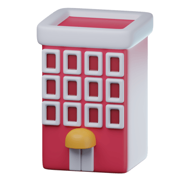 3D Hotel Transparent Icon Illustration png