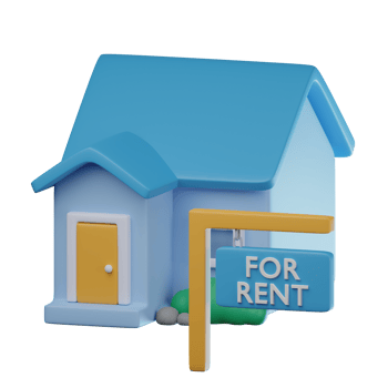 3D House Rent Transparent Icon Illustration png