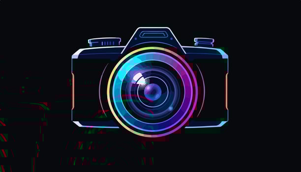Photography Logo with Colorful Lens vector