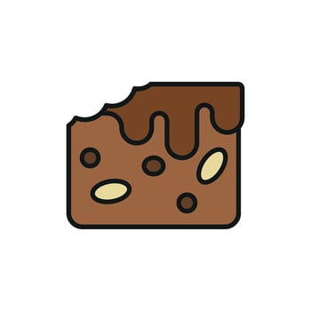Brownies cake food icon for delicious menu sweet bakery pastry vector