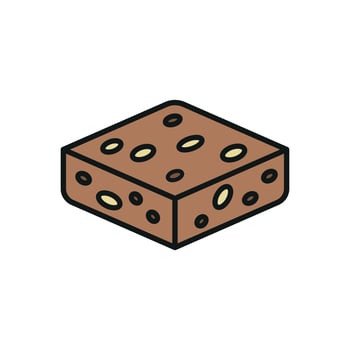 A minimalist brownies icon features clean cut edges rich colors and balanced proportions to convey the desserts appealing form in a contemporary style vector