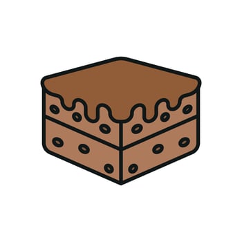 Brownies cake food icon for delicious menu sweet bakery pastry vector