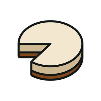 A simple cheesecake design removes unnecessary details focusing on the desserts smooth layers and iconic form with clean lines and neutral tones vector